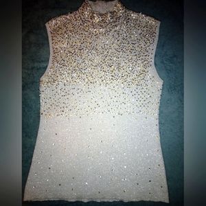Once Again XL silver sequin tank